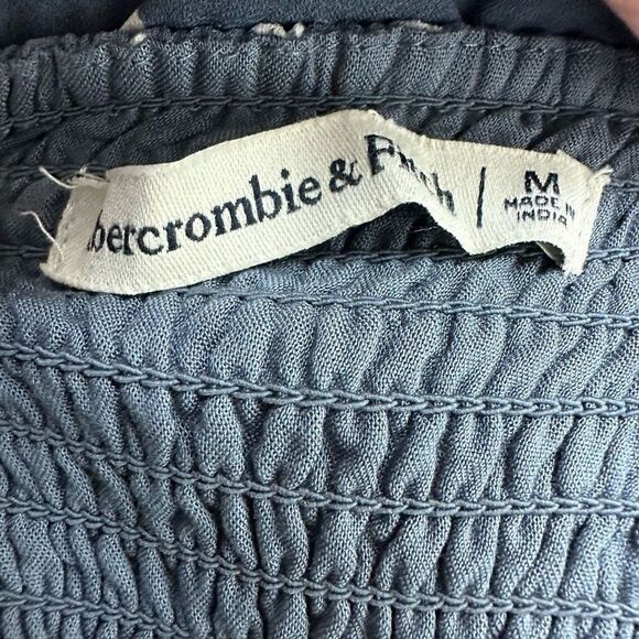 Abercrombie & Fitch slate blue print spaghetti strap mini dress size M - Picture 10 of 15